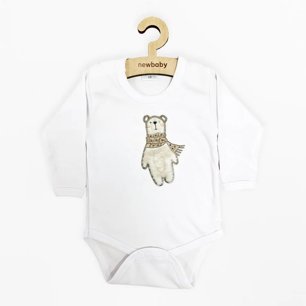 Dojčenské body s dlhým rukávom New Baby Polar Bear, vel. 62 (3-6m)