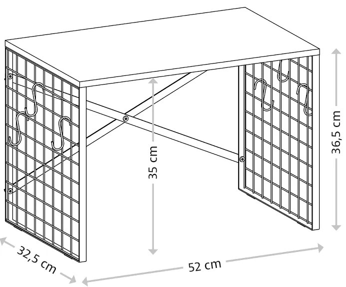 Kesper Stojan na mikrovlnku, prídavná polička, čierny kov, drevo dub