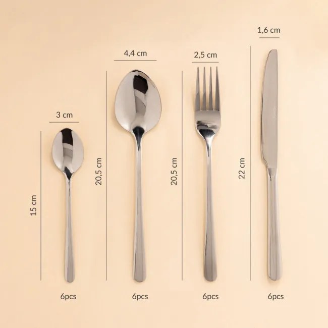 Súprava príborov B2LUGANO strieborná 24 ks 854250