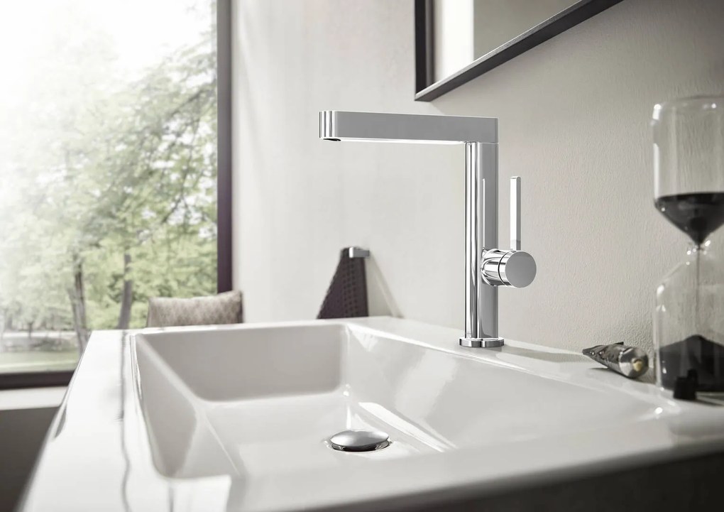 Hansgrohe Finoris, umývadlová batéria 230, s výpustom Push-Open a otočným výtokom, chrómová, HAN-76060000
