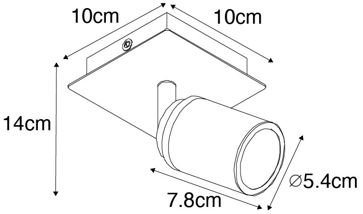 Moderné kúpeľňové bodové svetlo mosadzné štvorcové IP44 - Ducha