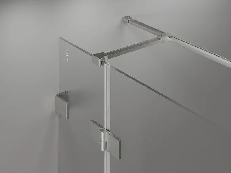 Mexen Lunar T, pravý výklopný sprchový kút 140 x 90 cm, 8mm číre sklo, oceľový profil, 834T-140-090-97-00-P