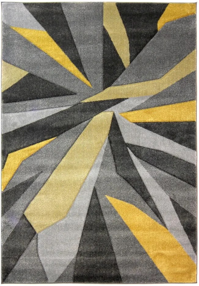 Žlto-sivý koberec Flair Rugs Shatter Ochre, 80 × 150 cm