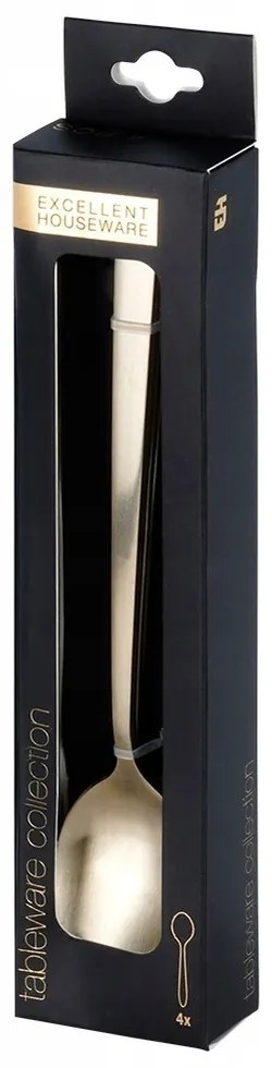 Sada 4 ks koktejlových lžiček ROLES zlatá