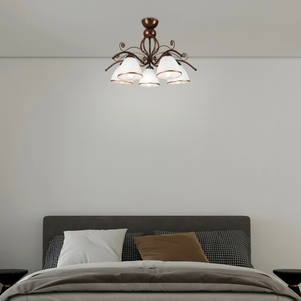 Prisadený luster RETRO 5xE27/60W/230V bronz patina