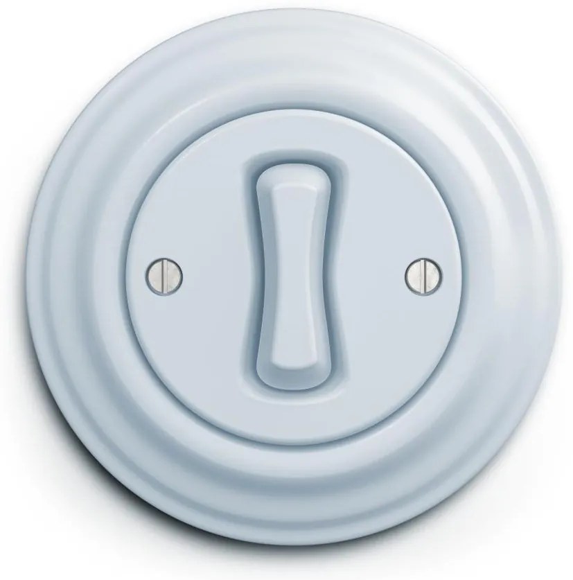 Kliklap - Retro krížový vypínač s rámčekom č. 7 modrý