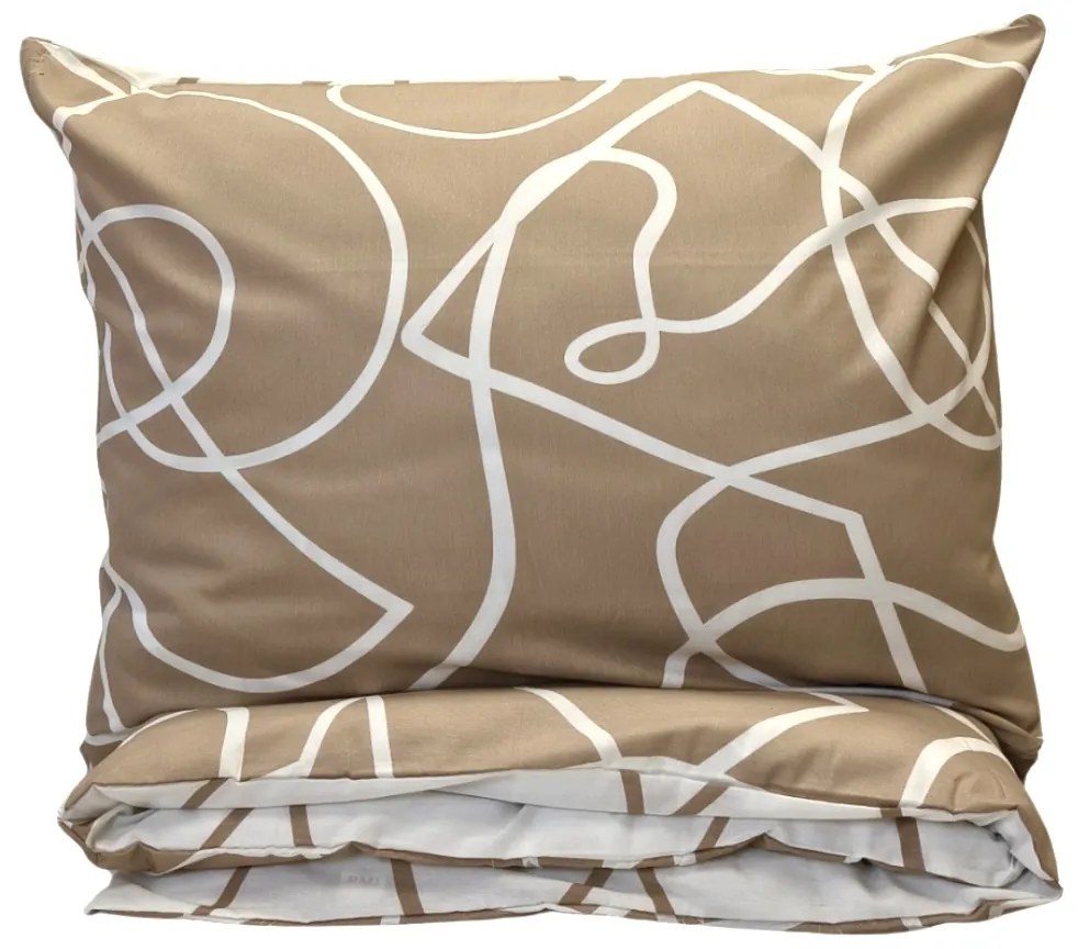 Obliečky bavlnené Merlot hnedé 200x140cm+90x70cm TiaHome