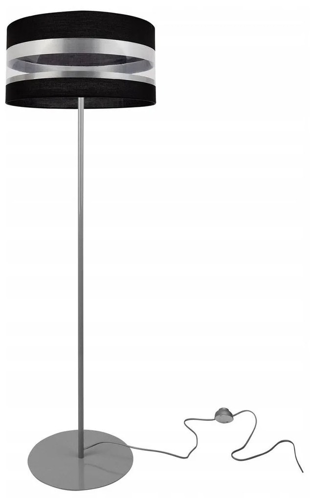 Stojacia lampa Intense Chrome, 1x textilné tienidlo (výber zo 6 farieb), (výber z 3 farieb konštrukcie), (fi 40cm), o