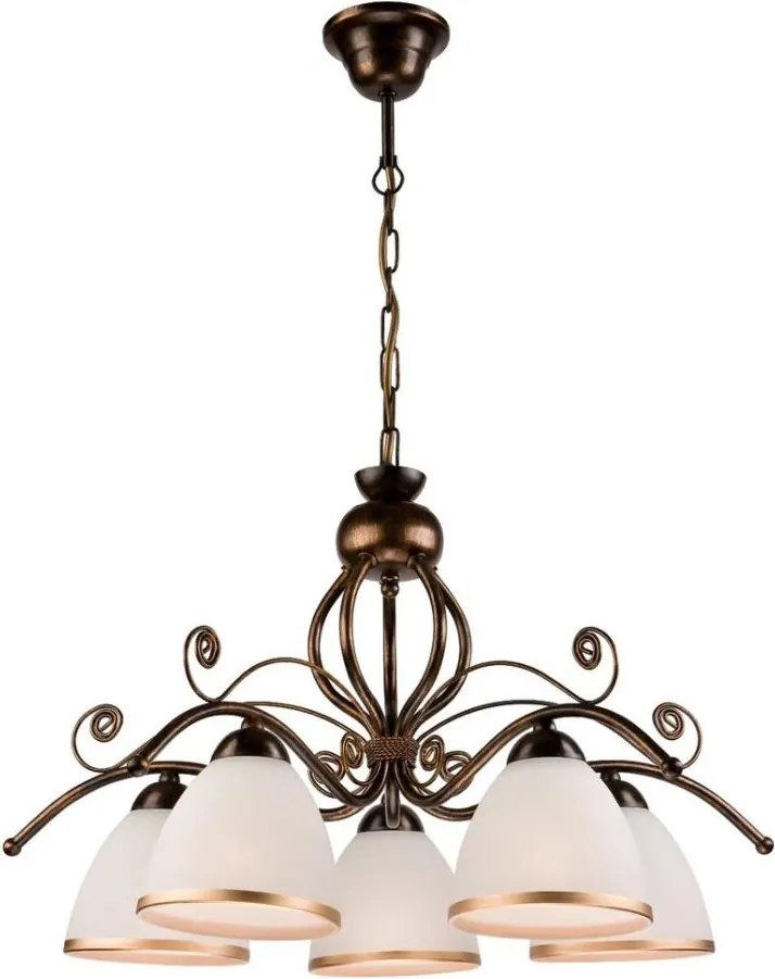 Luster na reťazi RETRO II 5xE27/60W/230V čierna patina