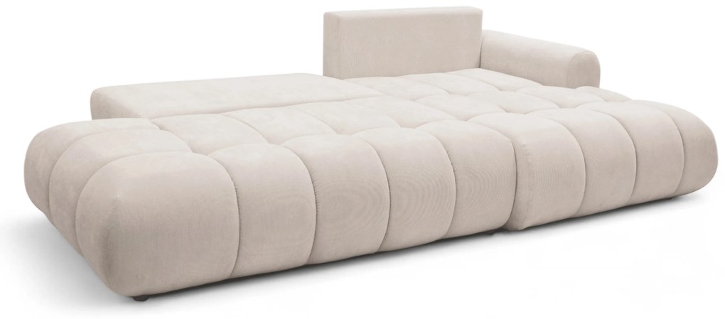 Rozkladacia rohová sedačka Lutario L II pravá - béžová hydrofóbna pletenina Venice 2026