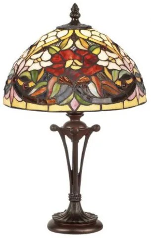 Vitrážová nočná lampa Tiffany z kolekcie LILY 38*Ø25