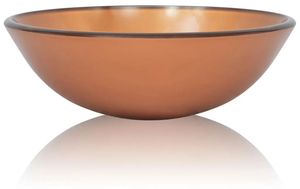 vidaXL Umývadlo z tvrdeného skla, 42 cm, hnedé