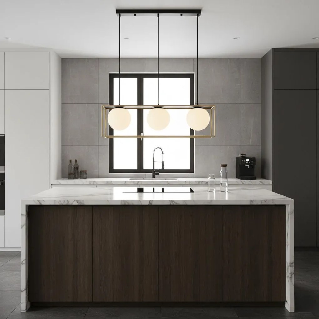 Toolight Toolight, stropné svietidlo 44x13x15,5 cm 3xG9 APP1164-3CP, čierna-zlatá, OSW-14017