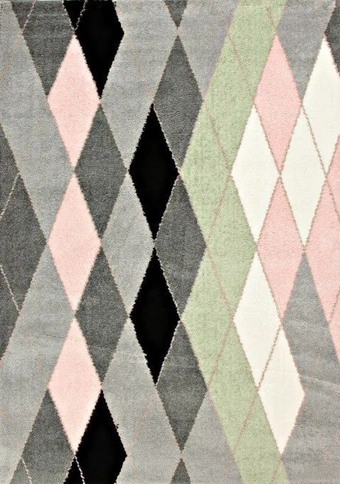 Koberec SLIM 8023 svetlosivý / viacfarebný