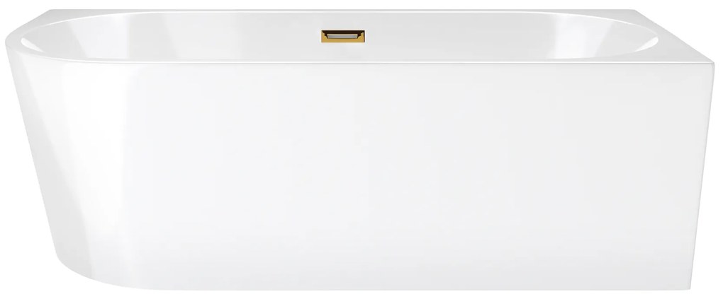 D‘Eluxe - VANE - Voľne stojaca akrylátová vaňa RELAX RS16R Pravá xcm Voľne stojaca vaňa biela 1 75 60 160x75cm biela + Sifón CLIK CLACK - farba Zlatá