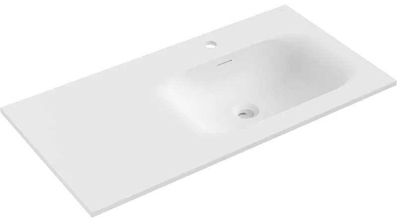 Mexen Vela, umývadlo na zapustenie 91 x 46,5 cm, pravé, biela matná, 25239001P