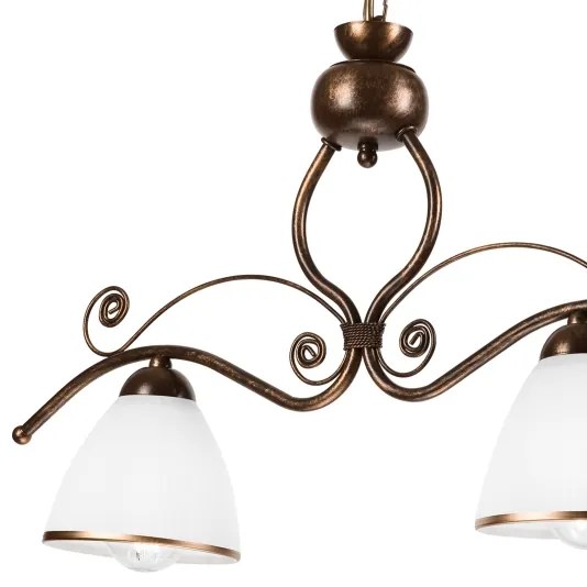 Luster na reťazi RETRO 2xE27/60W/230V medená/patina