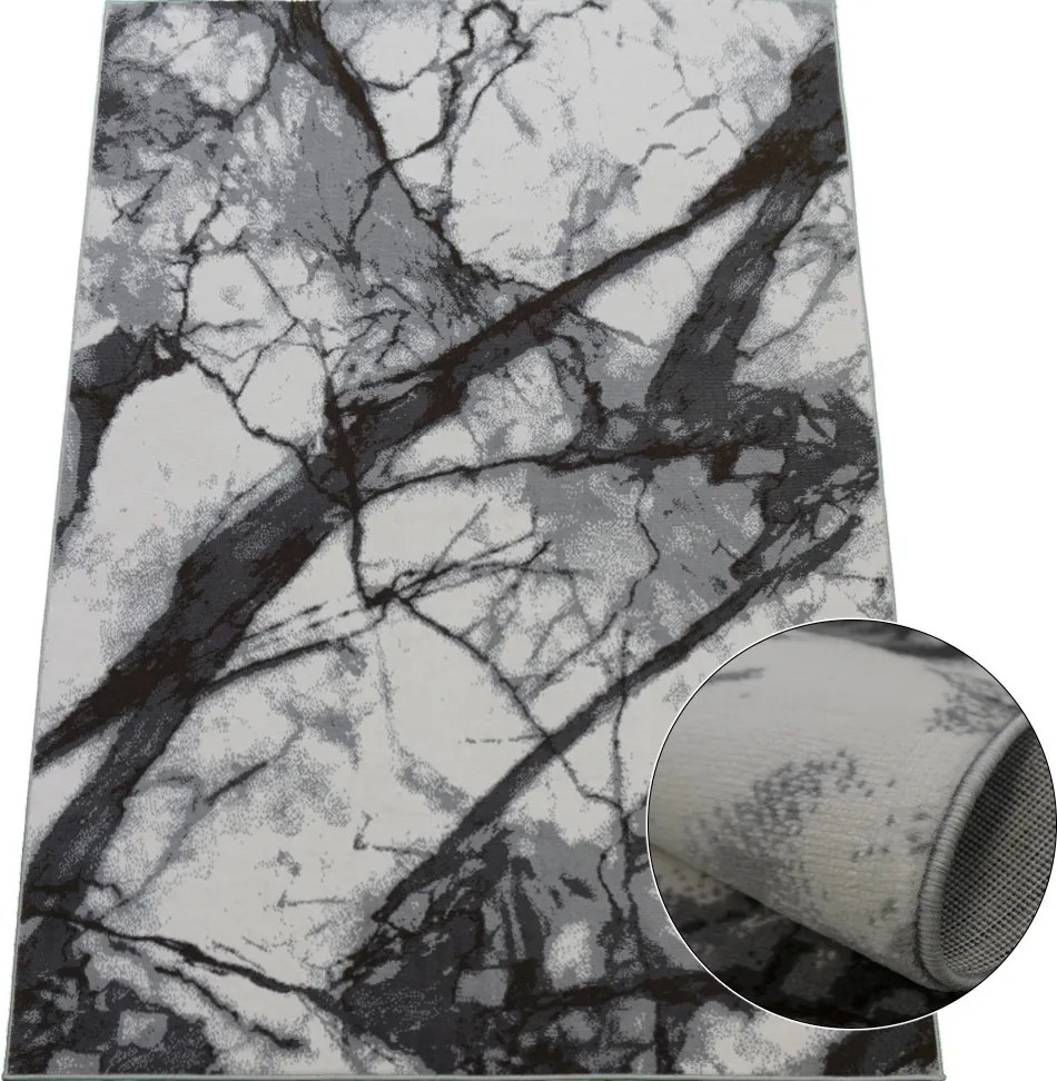 Koberec Lotus 9302 GREY – sivý s abstraktným vzorom Rozmer: 80x150 cm