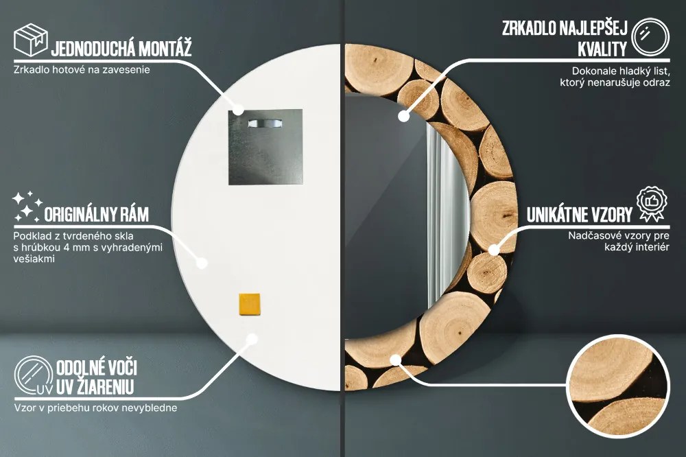 Okrúhle ozdobné zrkadlo Protokoly fi 50 cm