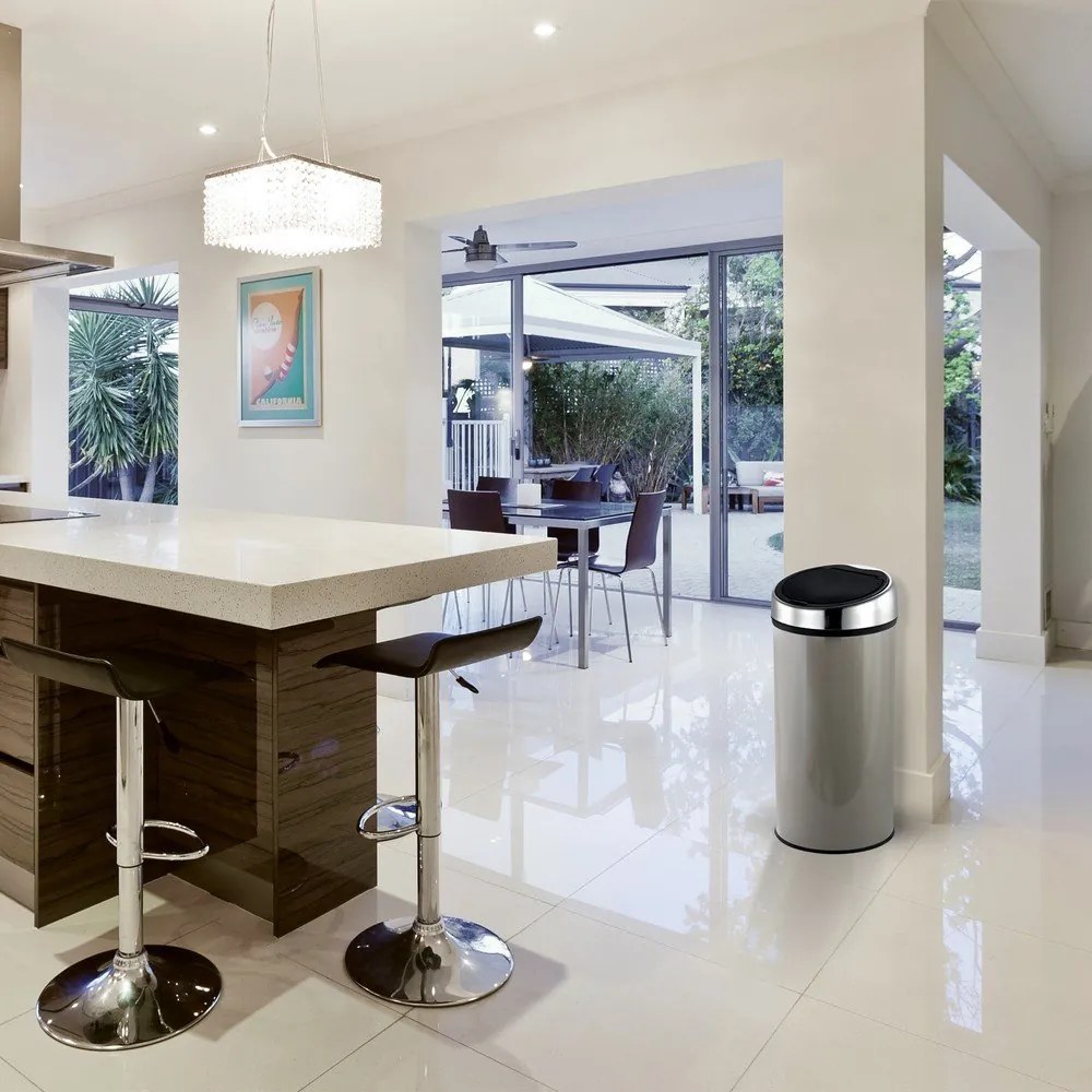 Taupe dotykový oceľový odpadkový kôš 30 l – MSV