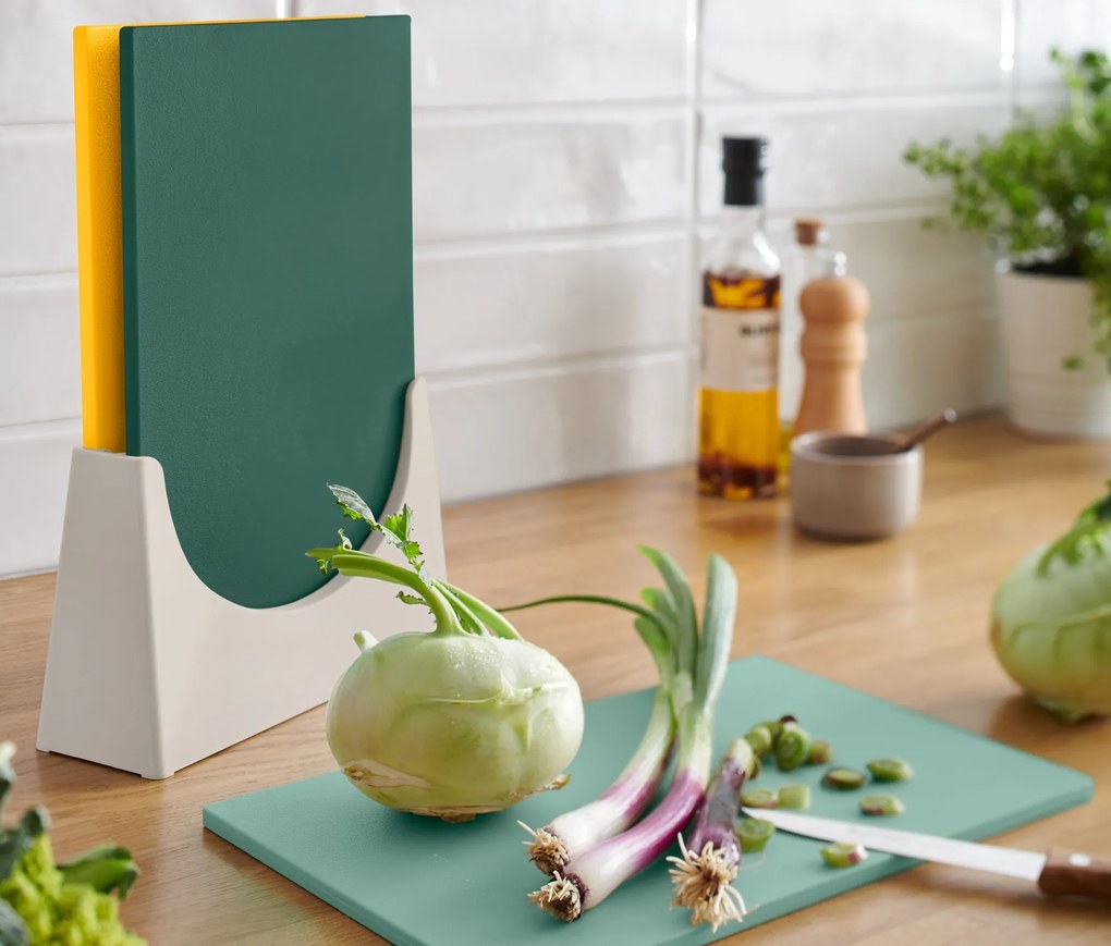 Dosky na krájanie so stojanom, 3 ks