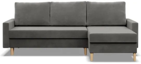 Rohová rozkladacia sedačka BLANK Elegant svetlosivá