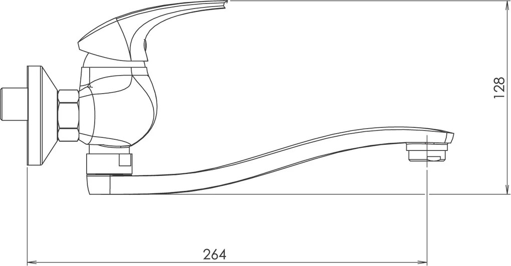 Novaservis Metalia 57, drezová umývadlová batéria 150 mm, chrómová, 57070,0