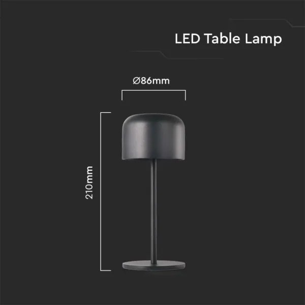 LED Stmievateľná stolná lampa LED/1,5W/5V 2700-5700K IP54 čierna