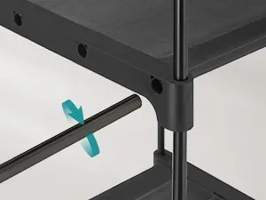 Otvorená šatníková skriňa PLUMB 112 cm čierna