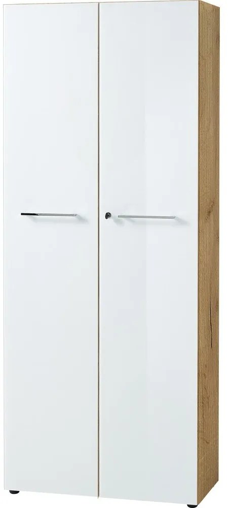 Biela prírodná šatníková skriňa v dekore duba 80x196 cm Monteria - Germania