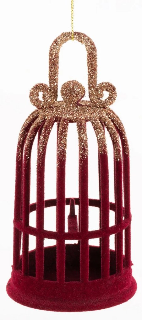 VIANOČNÁ DEKORÁCIA BORDO SADA 6KS 6X13 CM VIACFAREBNÁ