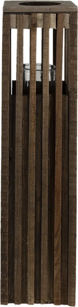 Drevený retro lampáš Pira - 14*14*54 cm