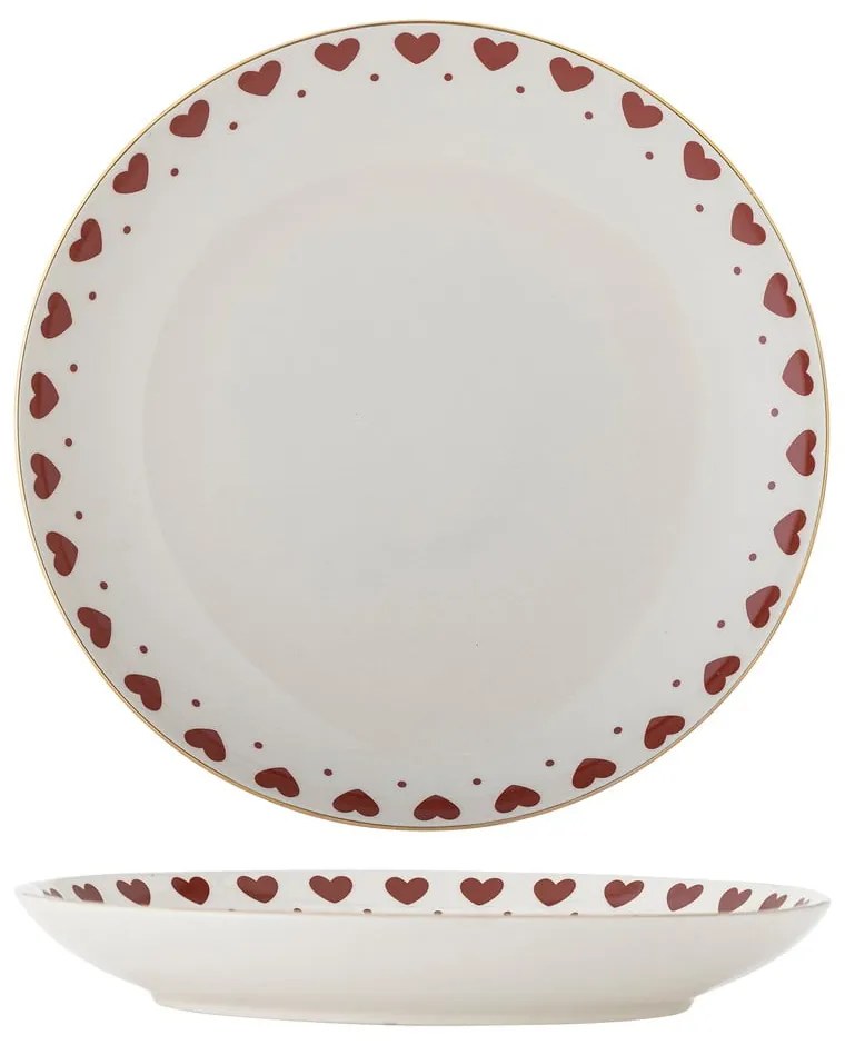 Biely tanier s vianočným motívom z kameniny ø 26,5 cm Jolly – Bloomingville