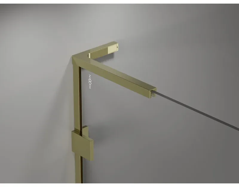 Mexen Lunar, L Duo výklopný sprchový kút 100 x 90 cm, 8mm číre sklo, zlatý profil, 834L-100L-090P-50-00