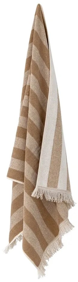 Hnedo–béžový bavlnený uterák 50x100 cm Elaia – Bloomingville
