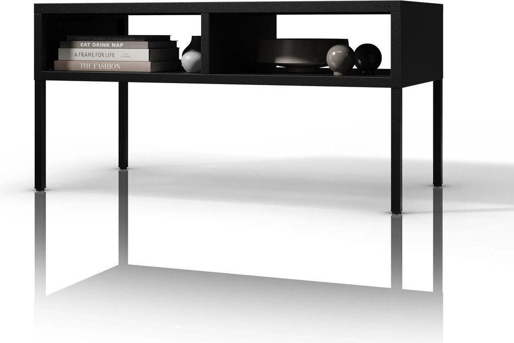 Čierny kovový obdĺžnikový konferenčný stolík, 900x450x450 mm: MATTEO