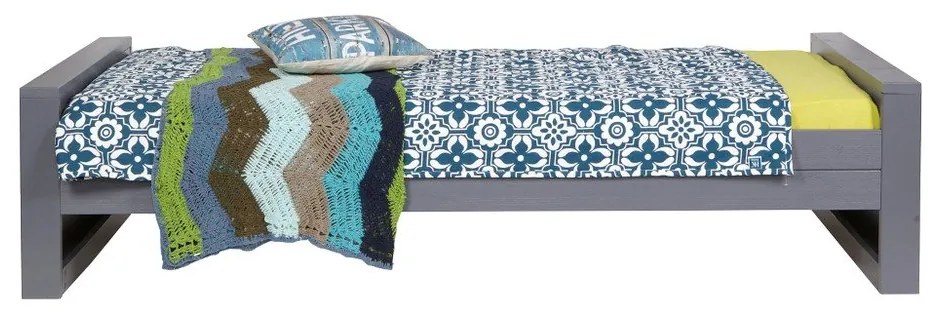 Sivá jednolôžková posteľ 90x200 cm Dennis – WOOOD