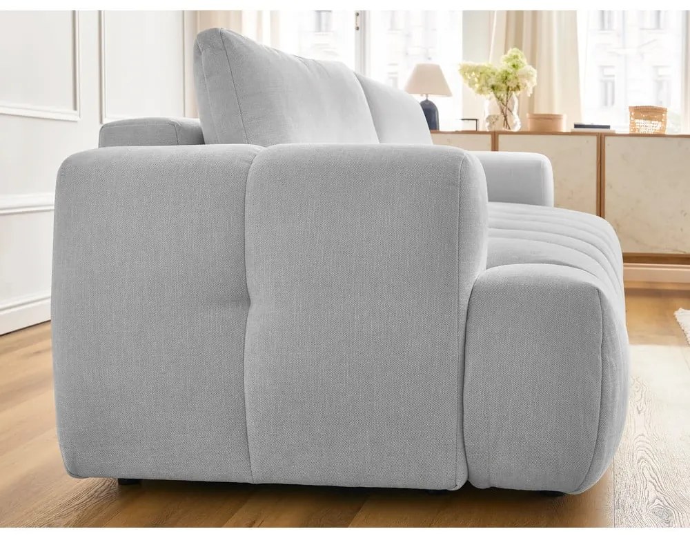 Svetlosivá rozkladacia/s úložným priestorom pohovka 251 cm Fuji – Bobochic Paris