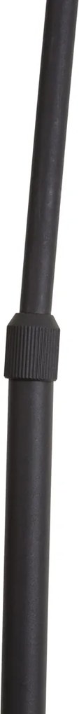 Dizajnová oblúková stojaca lampa čierna vrátane LED s 3-stupňovým stmievaním - Anello