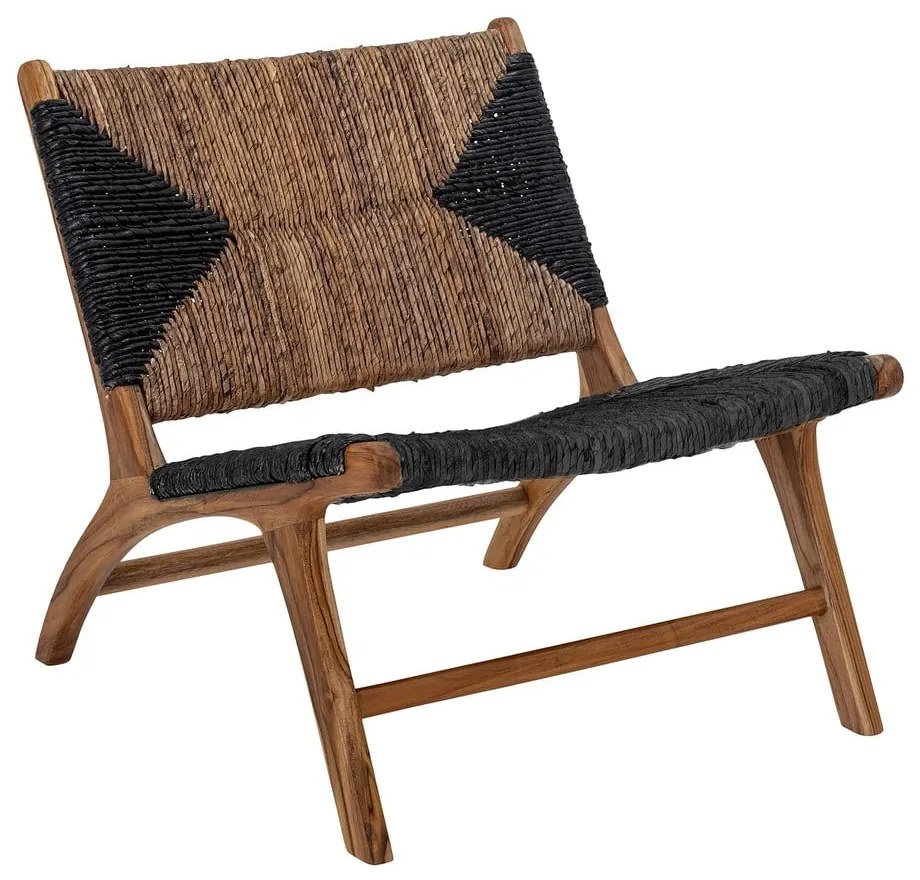 Čierno-hnedé kreslo s výpletom Grant - Bloomingville