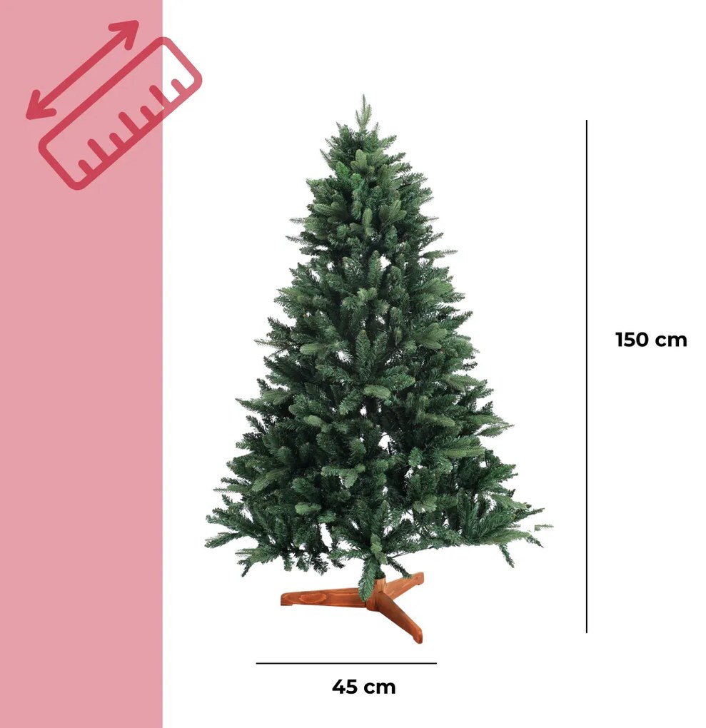 Umelý vianočný stromček FROST, 150cm, zelená Jurhan