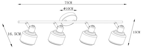 Lucide 77979/04/02 - Bodové svietidlo BJORN 4xE14/40W/230V zlatá