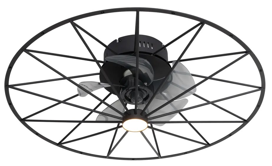 Stropný ventilátor čierny 62 cm vrátane LED stmievateľný s diaľkovým ovládaním - Yaran