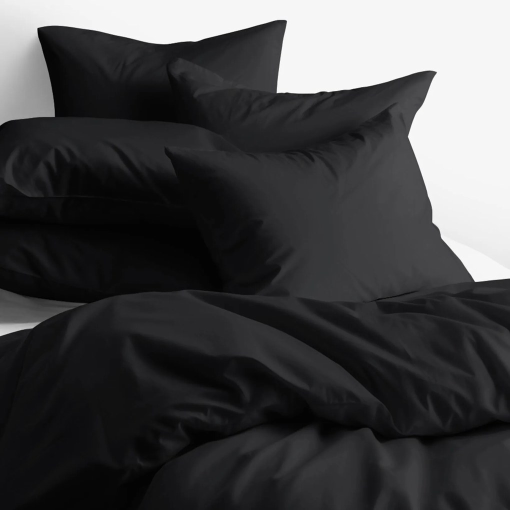 Goldea bavlnené posteľné obliečky - čierne 140 x 200 a 70 x 90 cm
