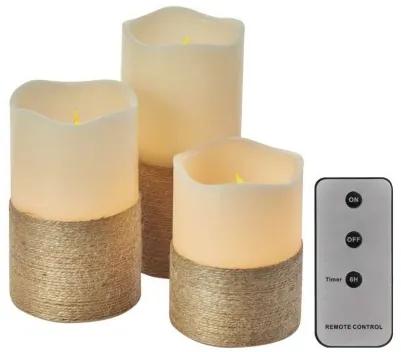LED sviečky Candles s ovládačom 3 ks teplá biela