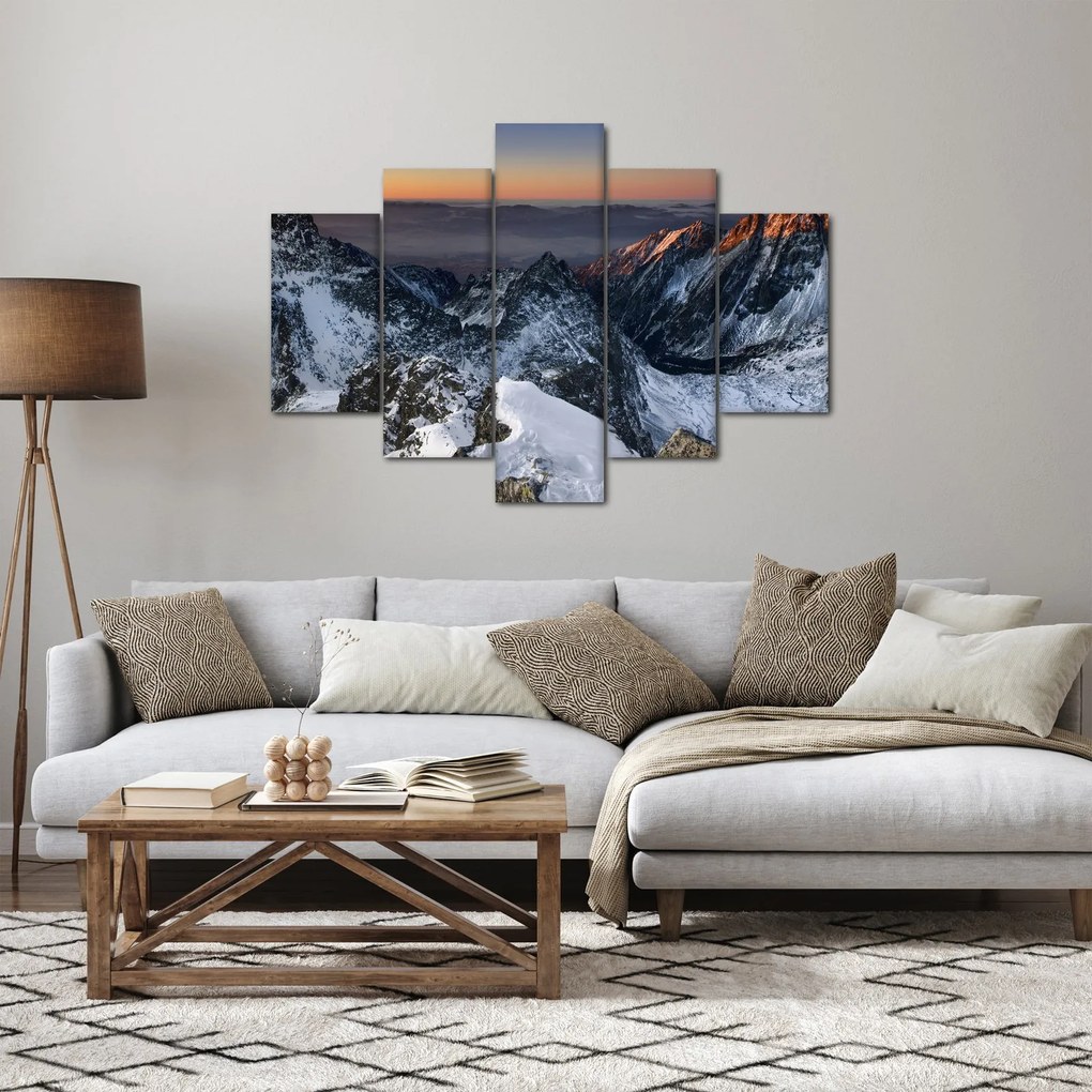 Obraz - Východ slnka v horách (150x105 cm)