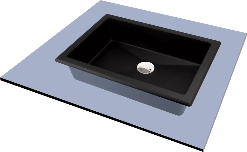 Deante Zápustné/pod doskové umývadlo Correo 50x35 cm - CQR NU5U, granit, čierna