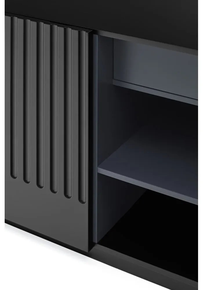 Čierny príborník Teulat Doric, šírka 150 cm