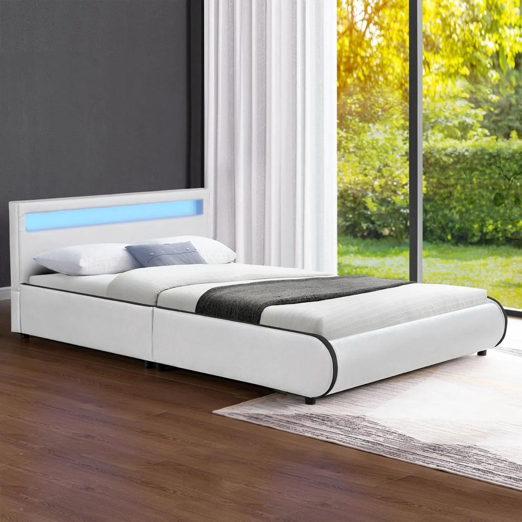 InternetovaZahrada - Čalúnená posteľ Sevilla 140 x 200 cm - biela