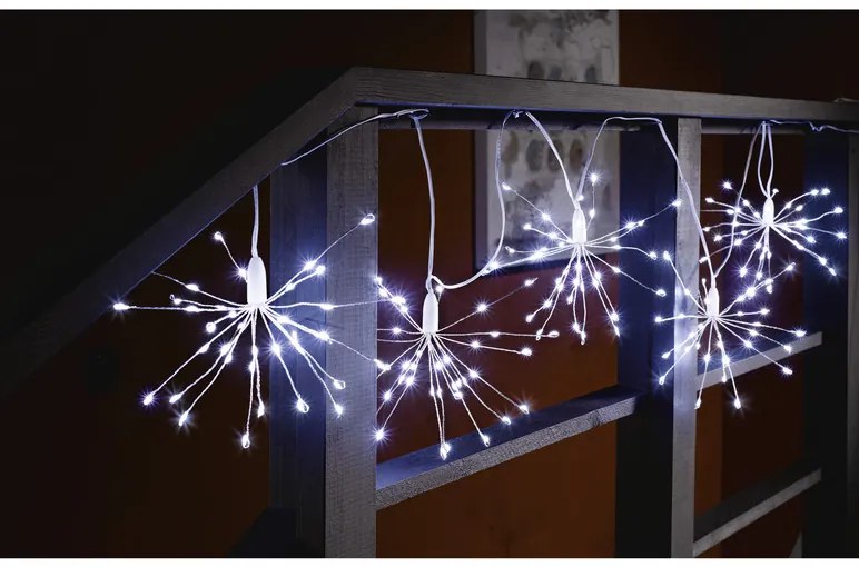 LIVARNO home Svetelná reťaz, 200 LED (5x púpava, studená biela) (100367144)